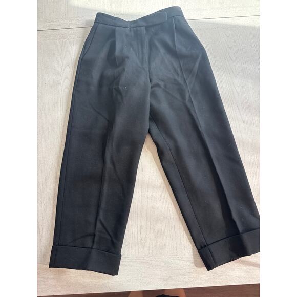 J.W. Anderson Black 100% Wool Slacks Asymmetrical Cropped Corporate Baddie (T) - Picture 1 of 9